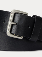 RALPH LAUREN Leather Roller-Buckle Belt Black