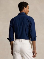 RALPH LAUREN Custom Fit Stretch Poplin Shirt Newport Navy