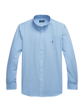 RALPH LAUREN Custom Fit Stretch Poplin Shirt Blue/White Check
