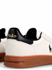 RALPH LAUREN Bedford Leather-Suede Sneakers White/Black