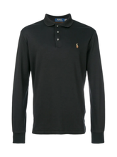 RALPH LAUREN Custom Slim Fit Soft Cotton L/S Polo Shirt Polo Black