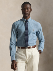 RALPH LAUREN Slim Fit Chambray Shirt Medium Wash