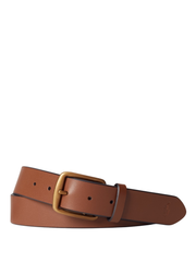 RALPH LAUREN Signature Pony Leather Belt Saddle