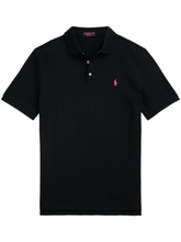 RALPH LAUREN Pink Pony Stretch Mesh Polo Shirt Black