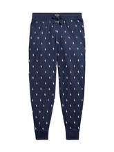 RALPH LAUREN All-over Pony Cotton Jersey Sleep Joggers Cruise Navy