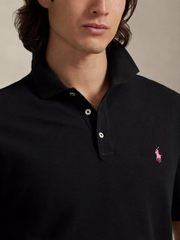 RALPH LAUREN Pink Pony Stretch Mesh Polo Shirt Black