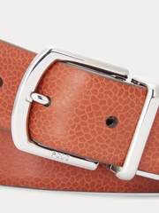 RALPH LAUREN Reversible Pebble Leather Belt Cognac/Burgundy