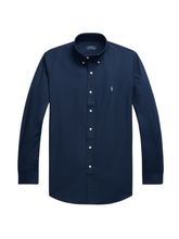 RALPH LAUREN Custom Fit Stretch Poplin Shirt Newport Navy