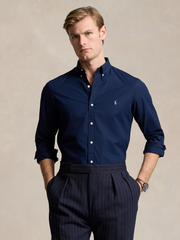 RALPH LAUREN Slim Fit Stretch Poplin Shirt Newport Navy