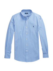 RALPH LAUREN Slim Fit Check Stretch Poplin Shirt Blue/White Check