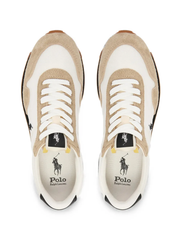 RALPH LAUREN Trail 125 Suede-Mesh Sneakers Monument Tan/Deckwash White