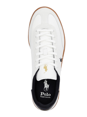 RALPH LAUREN Bedford Leather-Suede Sneakers White/Black