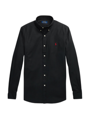 RALPH LAUREN Slim Fit Stretch Poplin Shirt Polo Black