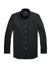 RALPH LAUREN Custom Fit Stretch Poplin Shirt Polo Black