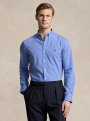RALPH LAUREN Slim Fit Stretch End-On-End Shirt Blue End On End