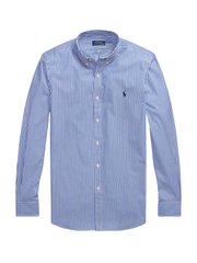 RALPH LAUREN Slim Fit Striped Stretch Poplin Shirt Blue/White Bengal Stripe