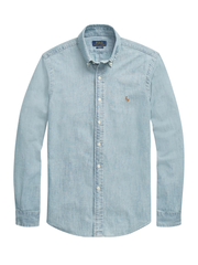 RALPH LAUREN Slim Fit Chambray Shirt Medium Wash