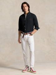 RALPH LAUREN Custom Fit Stretch Poplin Shirt Polo Black