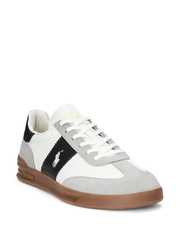 RALPH LAUREN Heritage Area Leather-Suede Sneakers White/Black/Soft Grey