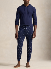 RALPH LAUREN Cotton Jersey Sleep Hoodie Cruise Navy