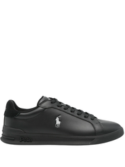 RALPH LAUREN Heritage Court II Leather Sneakers Black/Soft Grey