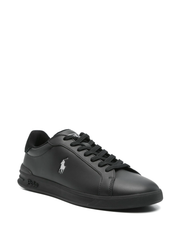 RALPH LAUREN Heritage Court II Leather Sneakers Black/Soft Grey
