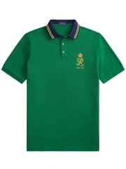 RALPH LAUREN Classic Fit Crest Mesh Polo Shirt Hillside Green