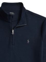 RALPH LAUREN Estate-rib Quarter-zip Pullover Navy