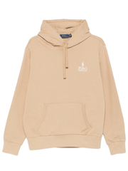 RALPH LAUREN Logo Fleece Hoodie Vintage Khaki