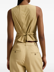RALPH LAUREN WOMEN Hemp Vest Dune Tan