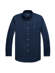 RALPH LAUREN Custom Fit Stretch Poplin Shirt Newport Navy