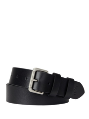 RALPH LAUREN Leather Roller-Buckle Belt Black